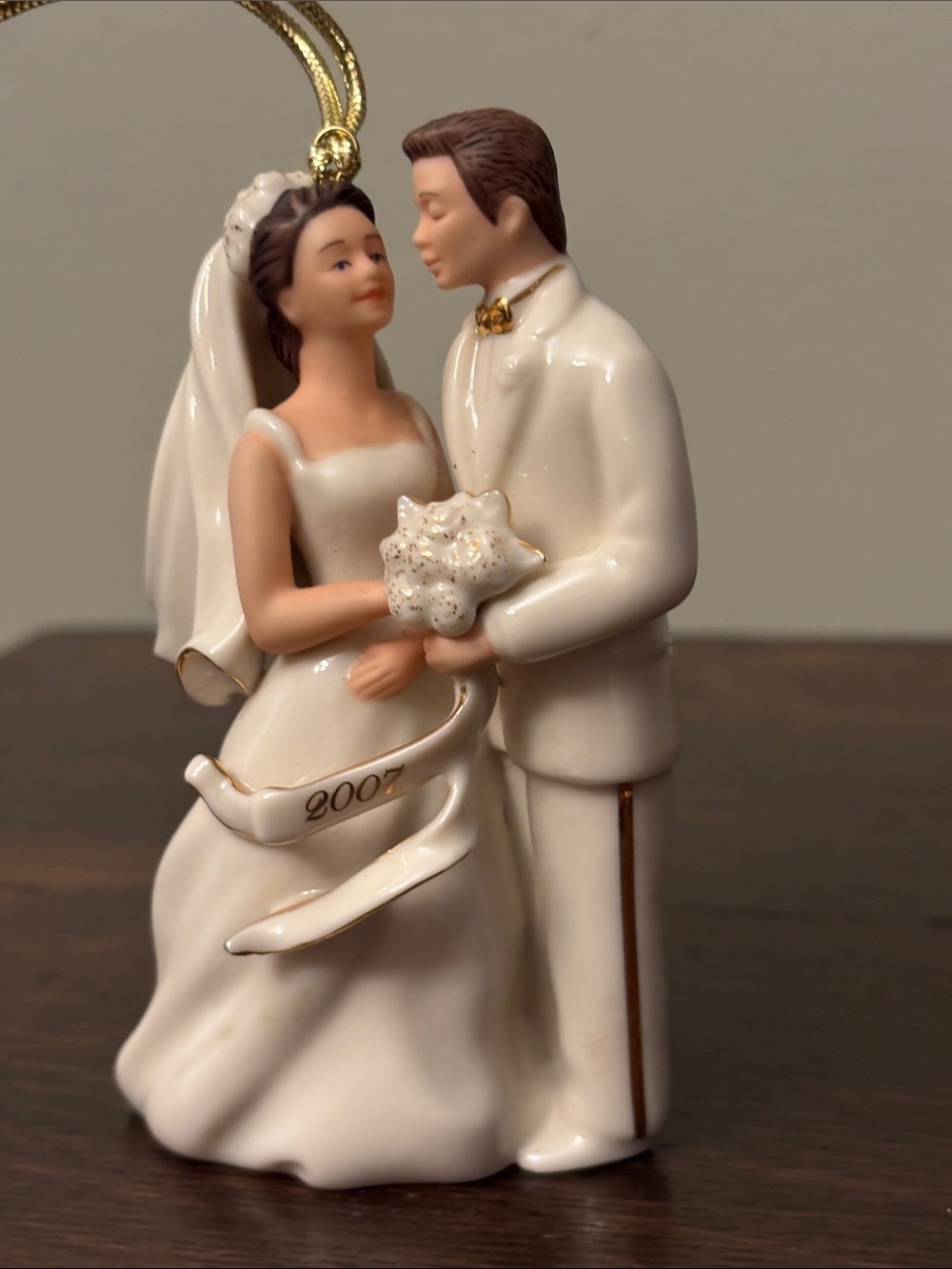 Vintage Lenox Bride/Groom 2007 Porcelain Ornament/Cake Topper